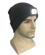 Ledlamp beanie muts grijs dames/heren