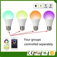 4x full colour RGBW 9W E27 + afstandsbediening
