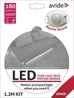 Avide Led Strip met sensor 3w 216Lumen 3000K wit IP65 1.2m