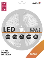 Avide Led Strip met dimmer 7,2W 1950Lumen 4000k wit IP65 5m
