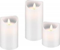 LED vlam flakker kaars wit set van 3