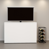 TV lift met houten meubel 160x90x30 MDF kast wit gegrond voor 37 t/m 55 inch TV