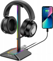 New Bee Z8 koptelefoon houder met USB type-C en A poort met RGB LED verlichting