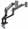 Bureaubeugel monitorarm HL22-2 voor 2 monitoren 17-32 inch, interactief 2 USB poorten, zwart